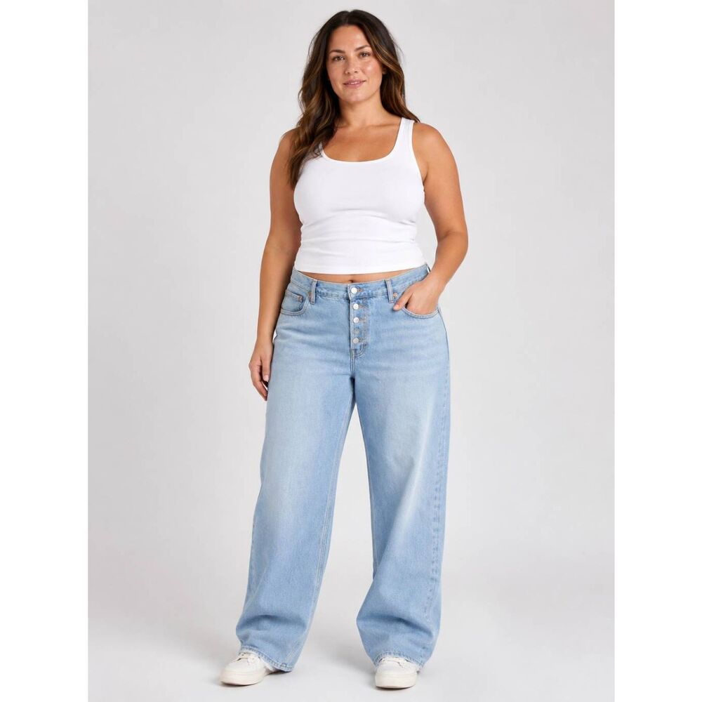 Universal Thread 90s Low Baggy Jeans Women’s 14R Light Wash NWT Button Fly